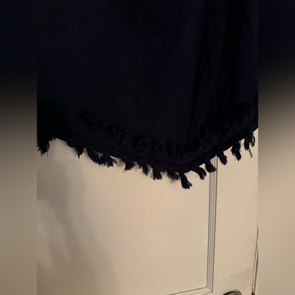 Lilly Pulitzer Navy Ferrera Asymmetrical Sweater with Tassels Size M - Picture 3 of 5